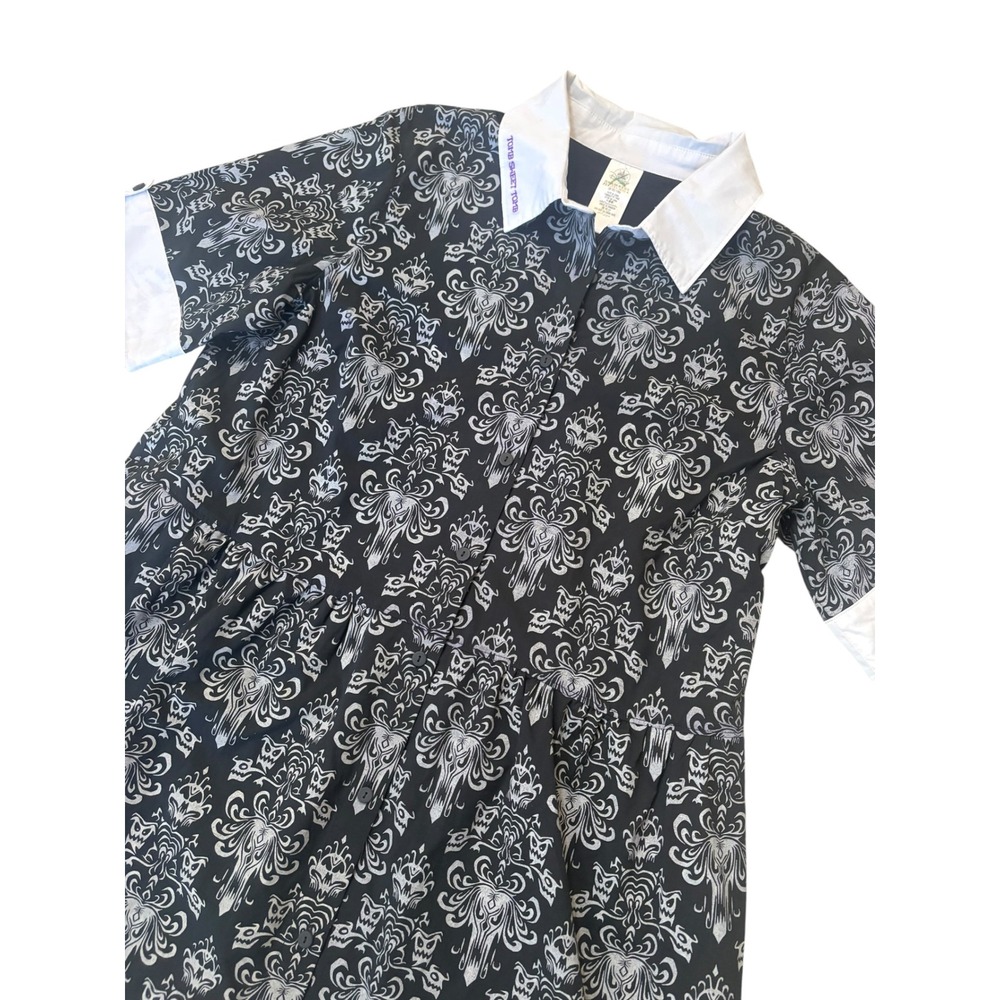 Disney Parks Haunted Mansion Glow in the Dark Wallpaper Print Shirt Dress XL - Picture 4 of 11